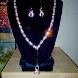 Cancer pearl necklace and earrings